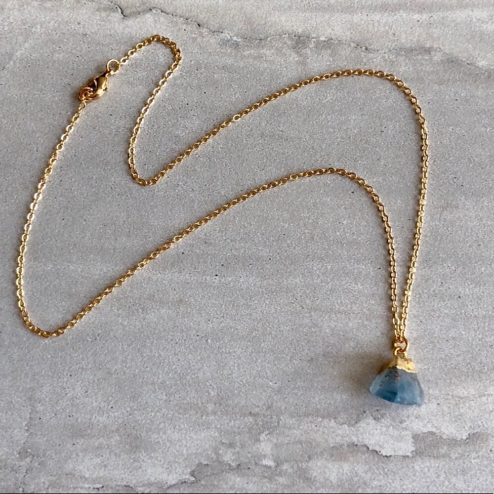 ❗️LAST❗️Raw Fluorite 14K Gold Necklace - Picture 5 of 8